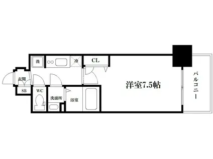 プレサンス堺筋本町センティス(1K/8階)の間取り写真