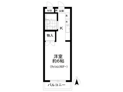 シャーリーハイツ(1K/3階)の間取り写真