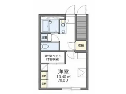 レオパレスイシハラII(1K/1階)の間取り写真