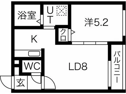 CIGAL二十四軒(1LDK/3階)の間取り写真