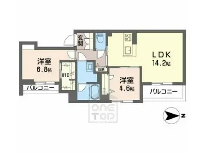 シャーメゾン豊中南5 B棟(2LDK/3階)の間取り写真