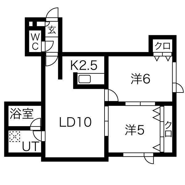 ツインコートプラスティ(2LDK/2階)の間取り写真