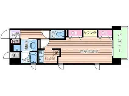 KAISEI四天王寺(1K/3階)の間取り写真