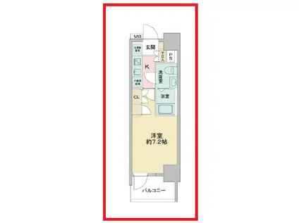 ラドゥセールお花茶屋I(1K/8階)の間取り写真