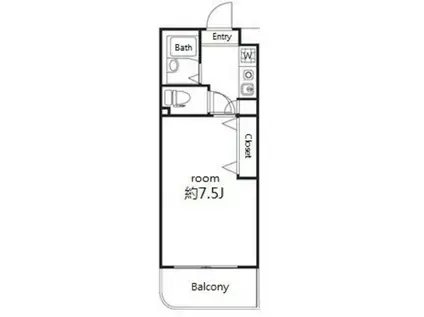 ウエストアベニュー(1K/2階)の間取り写真