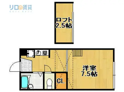 クレスト平井山荘A棟(1K/1階)の間取り写真