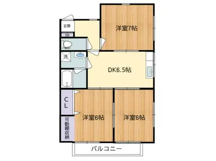 ハイツあけぼの(3DK/1階)の間取り写真
