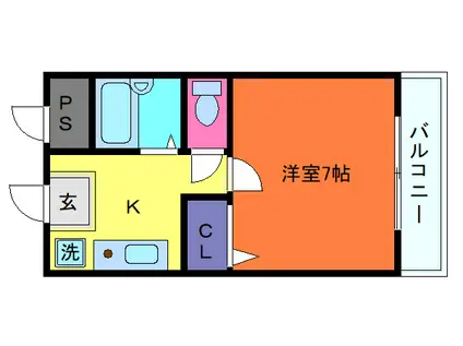 ラフィーヌ六甲(1K/3階)の間取り写真