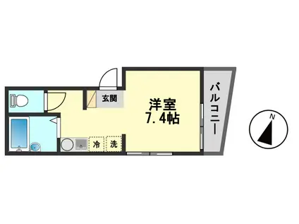 オータムバレー新小岩(ワンルーム/2階)の間取り写真