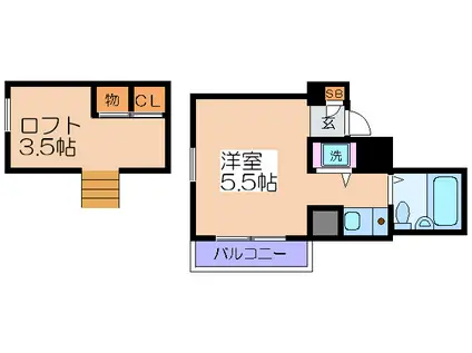 サンフラットI(ワンルーム/4階)の間取り写真
