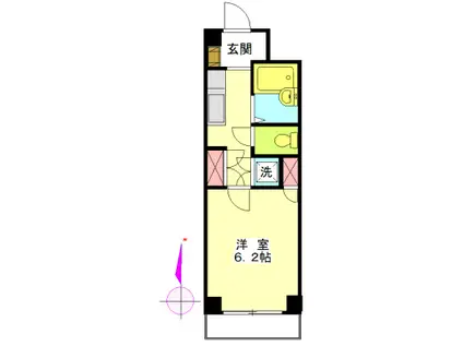 モデーロ花栗II(1K/1階)の間取り写真