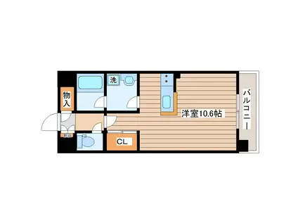 長町南クレスト(ワンルーム/2階)の間取り写真