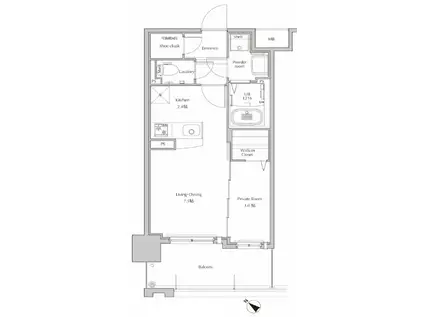 ネストピア博多グランドステージⅢ(1LDK/5階)の間取り写真