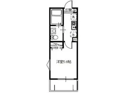 メルディア生麦C(ワンルーム/3階)の間取り写真