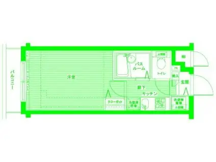 フェニックス新横濱イクシール(1K/4階)の間取り写真