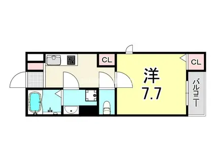 アールグレイコート園田(1K/1階)の間取り写真