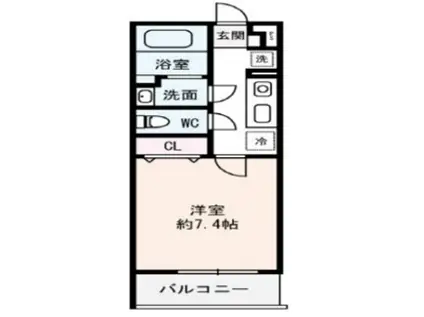 グレース石橋(1K/3階)の間取り写真