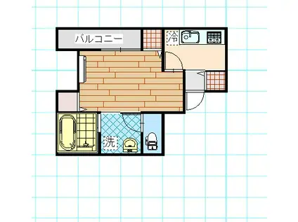 ノアレスト(1K/2階)の間取り写真