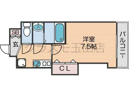 ラグゼ我孫子(1K/3階)の間取り写真