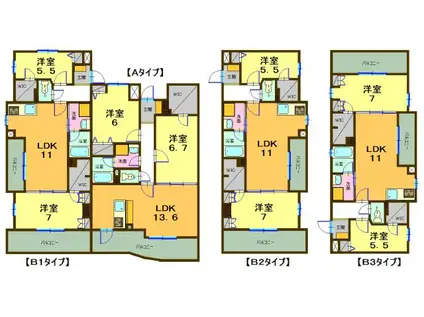 リバーパーク桜堤(2LDK/1階)の間取り写真