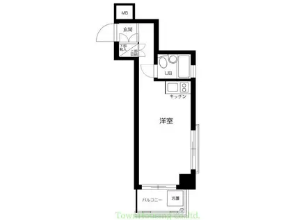 GSハイム麻布十番東山(1K/6階)の間取り写真