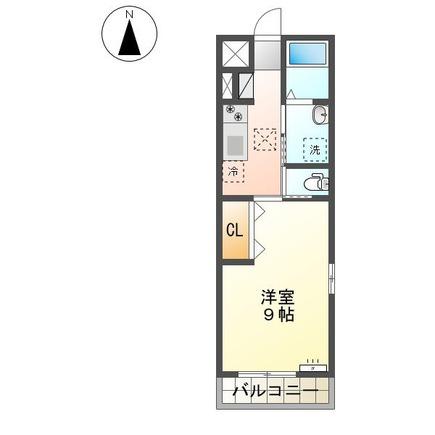 プリモ古都(1K/1階)の間取り写真