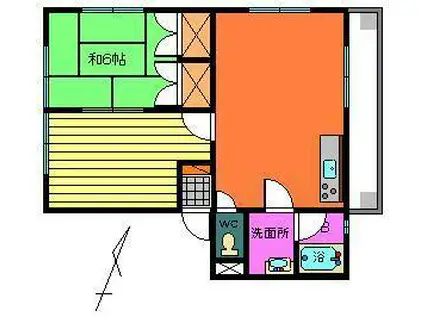 Mホース(2LDK/3階)の間取り写真