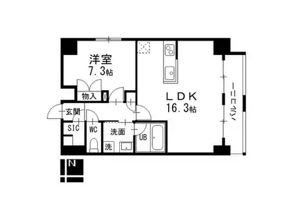 コンフォート新栄(1LDK/9階)の間取り写真