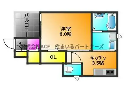 ALLEY7(1K/1階)の間取り写真