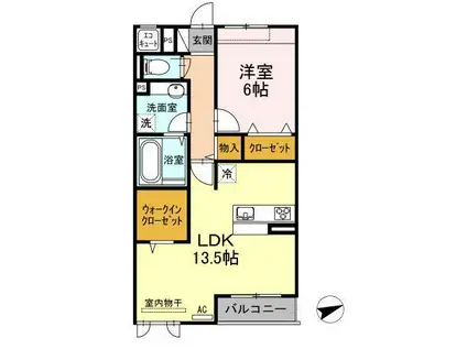 セレーノ空(1LDK/3階)の間取り写真