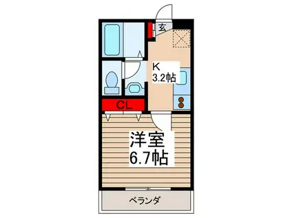 MAISON I‐BOX(1K/2階)の間取り写真