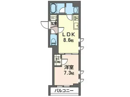 HEIMAT中野(1LDK/3階)の間取り写真