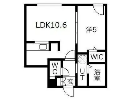 PREMIER IST 豊平(1LDK/2階)の間取り写真