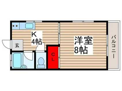 高木ハイツ(1K/1階)の間取り写真