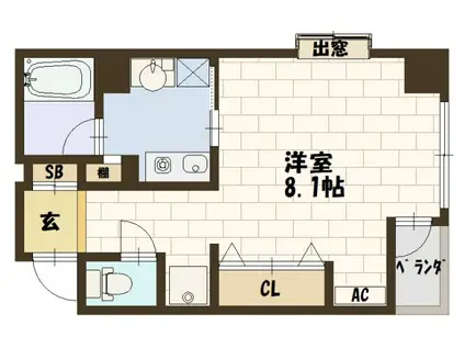 JUST南船場(1K/3階)の間取り写真