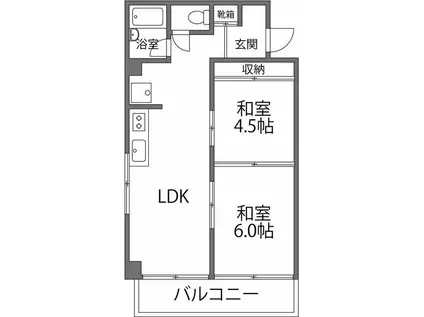 オーエム第1マンション(2LDK/3階)の間取り写真