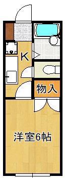 デュエル本城A棟(1K/1階)の間取り写真