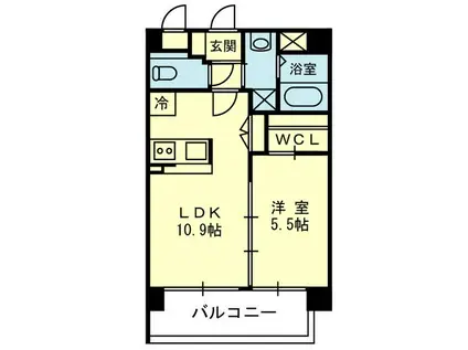 グランデュール月出(1LDK/3階)の間取り写真