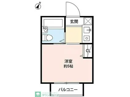 G・Aヒルズ日吉A(1K/2階)の間取り写真