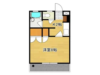 サンハイツ藤巻2(1K/1階)の間取り写真