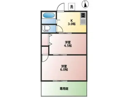 コープアゼリア(2K/1階)の間取り写真