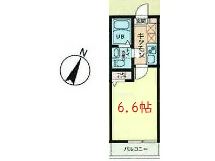 プラナス西谷I(1K/2階)の間取り写真