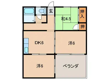 K・アパルトマン(3DK/3階)の間取り写真