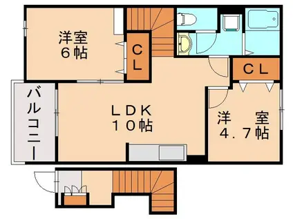 アヴニール遠賀(2LDK/2階)の間取り写真