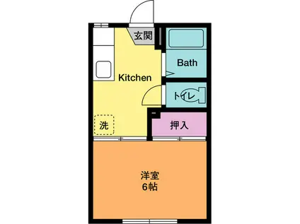 コーポ畑中(1K/2階)の間取り写真