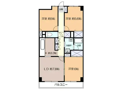 プレミール中央(3LDK/4階)の間取り写真