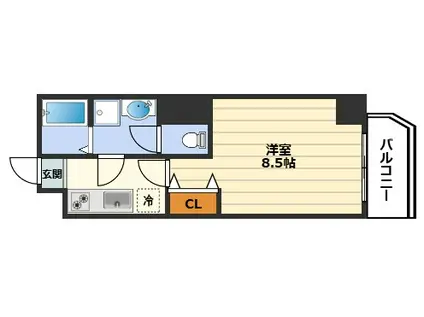 ES-GRANDE大阪同心(1DK/10階)の間取り写真
