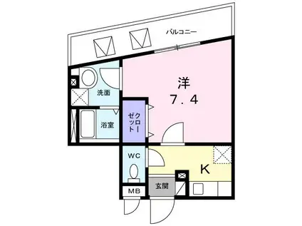 サクセス武庫川(1K/1階)の間取り写真