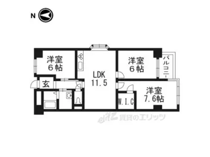 イヌイ星の子ハイツ(3LDK/4階)の間取り写真
