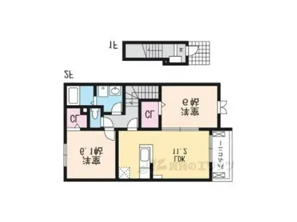 ディオーネ・ジエータ甲賀(2LDK/2階)の間取り写真